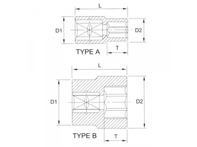 Головка торцевая 12гр. 3/8" 8мм